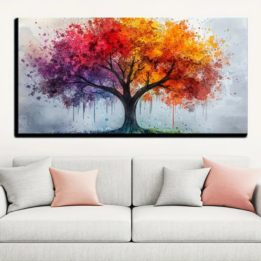 Tree of Life Canvas Wall Art Decor Print with Wood Frame