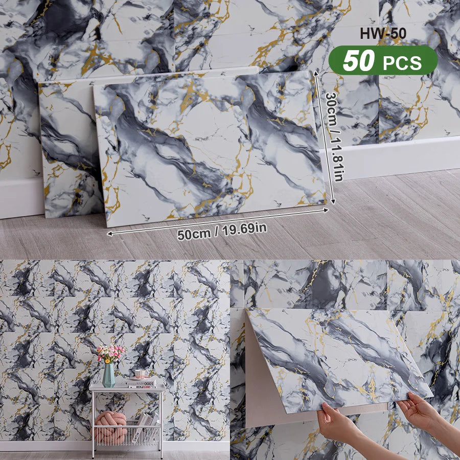 3D Self Adhesive Wall Tiles For Indoor Spaces Decor