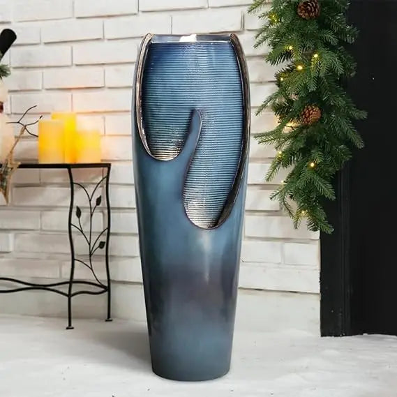 Outdoor Water Jar Floor Fountain With Lights And Pump