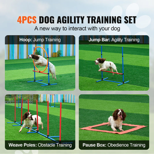 SucceBuy Dog Agility Training Set With Adjustable Hurdles