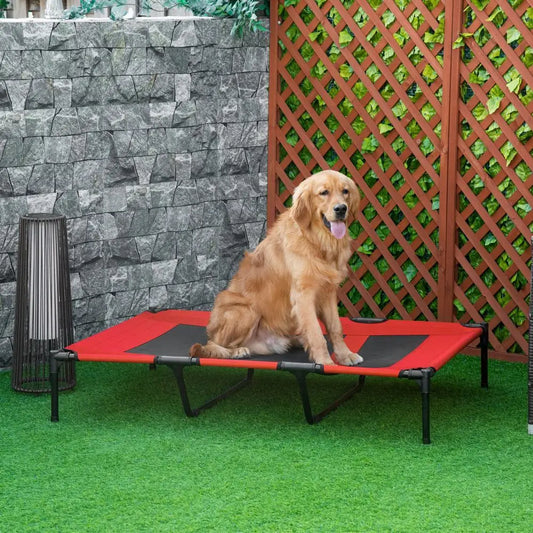 PawHut Elevated Breathable Dog Bed With Carry Bag Outdoor