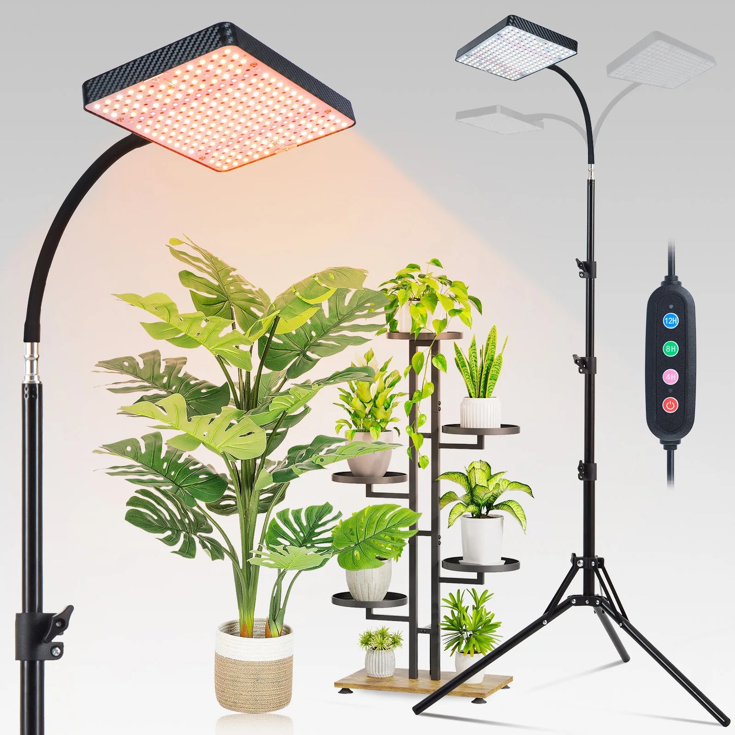 FECiDA Grow Lights With Stand And Timer For Indoor Plants