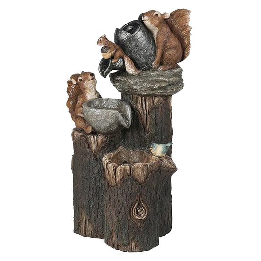Alloet Funny Animal Fountain Duck and Squirrel Garden Decor