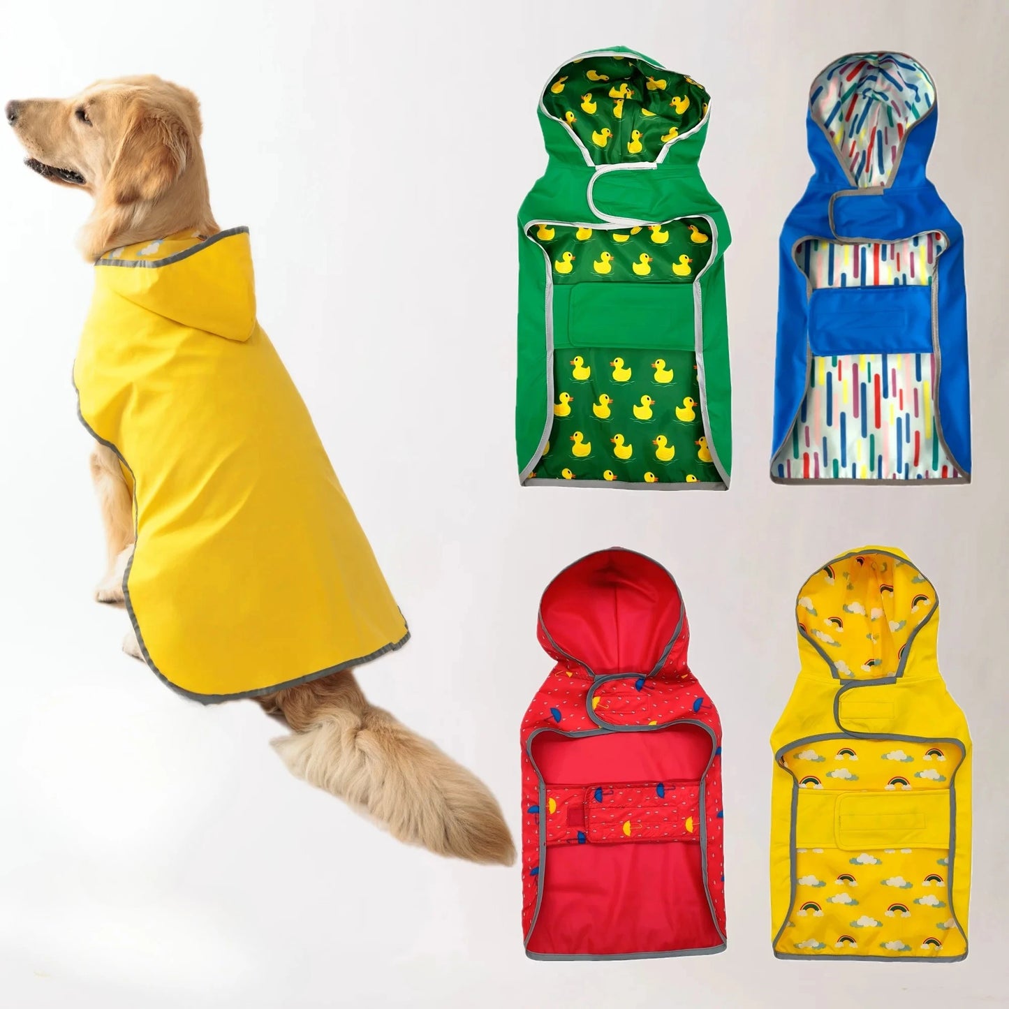 Two-Way Double-Layer Dog Raincoat For All-Weather Use