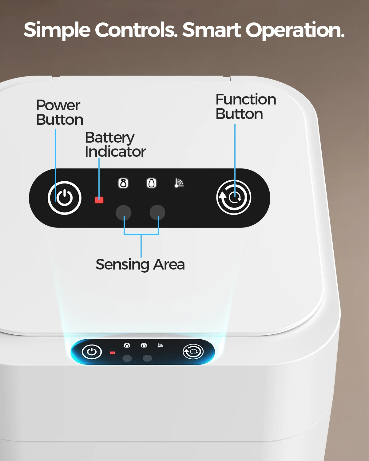 NONECN Automatic Touchless Motion Sensor Trash Can For Kitchen Bathroom