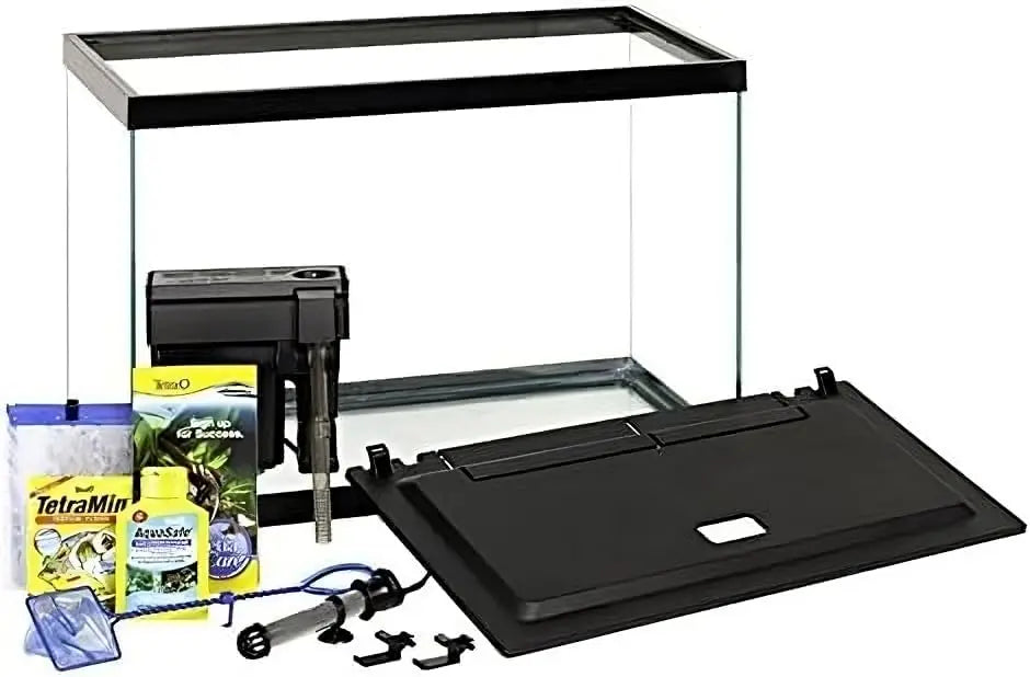 Aquarium Kit With LED Lighting And Decor Complete Tank Setup