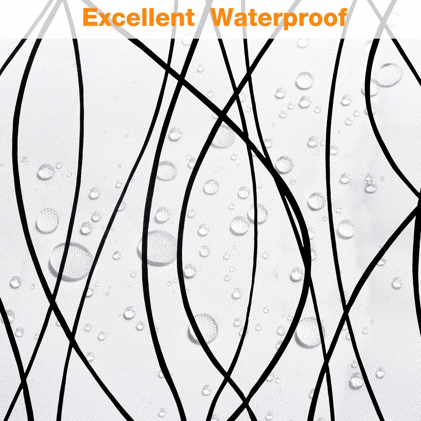 Striped Wavy Shower Curtain - Waterproof Polyester Minimalist Decor
