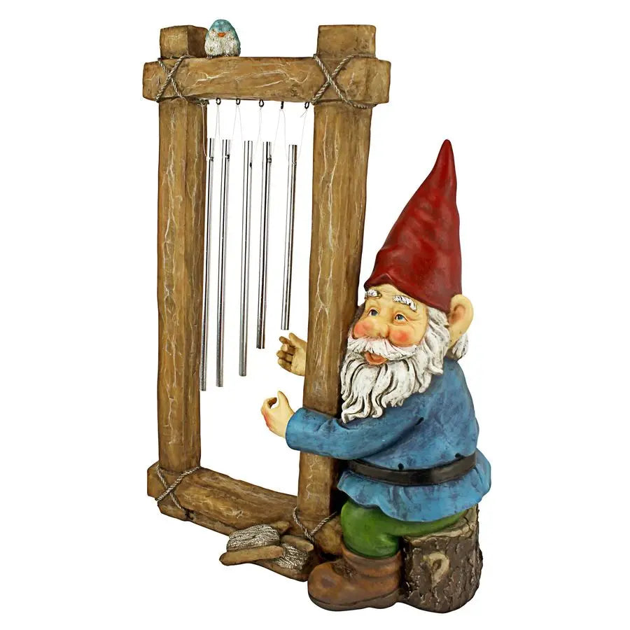 Garden Gnome Wind Chimes Outdoor Decoration Five Aluminum Chimes
