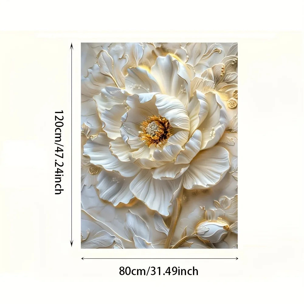 Modern Abstract Floral Frameless Canvas Wall Art For Living Room