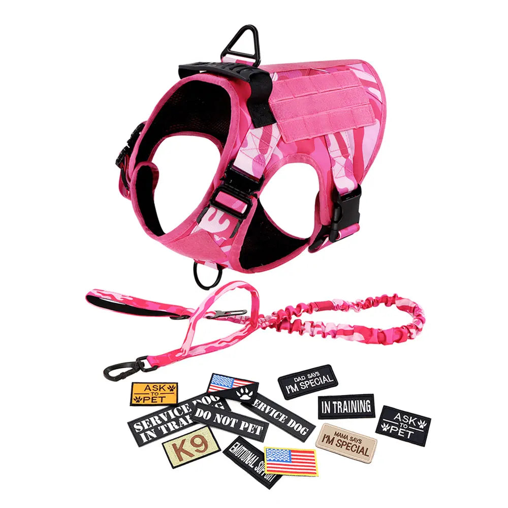 PETRAVEL Military Camouflage Dog Harness For Training And Walking