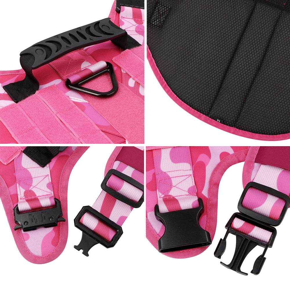 PETRAVEL Military Camouflage Dog Harness For Training And Walking