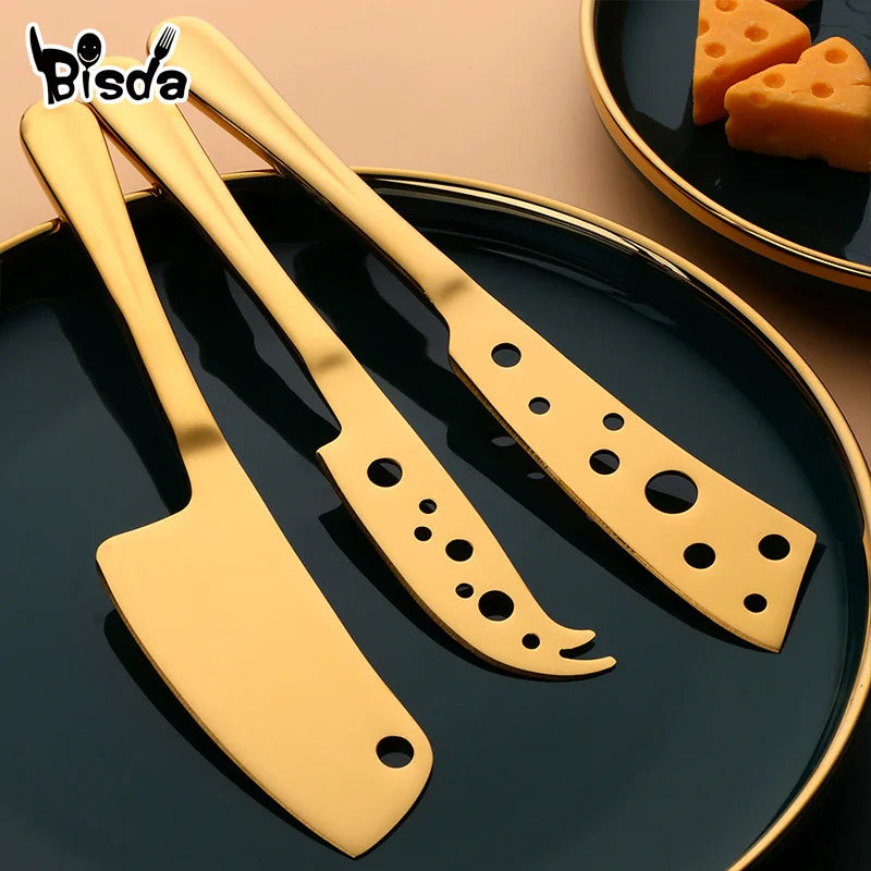 Bisda 3Piece Cheese Tool Set Stainless Steel For Kitchen