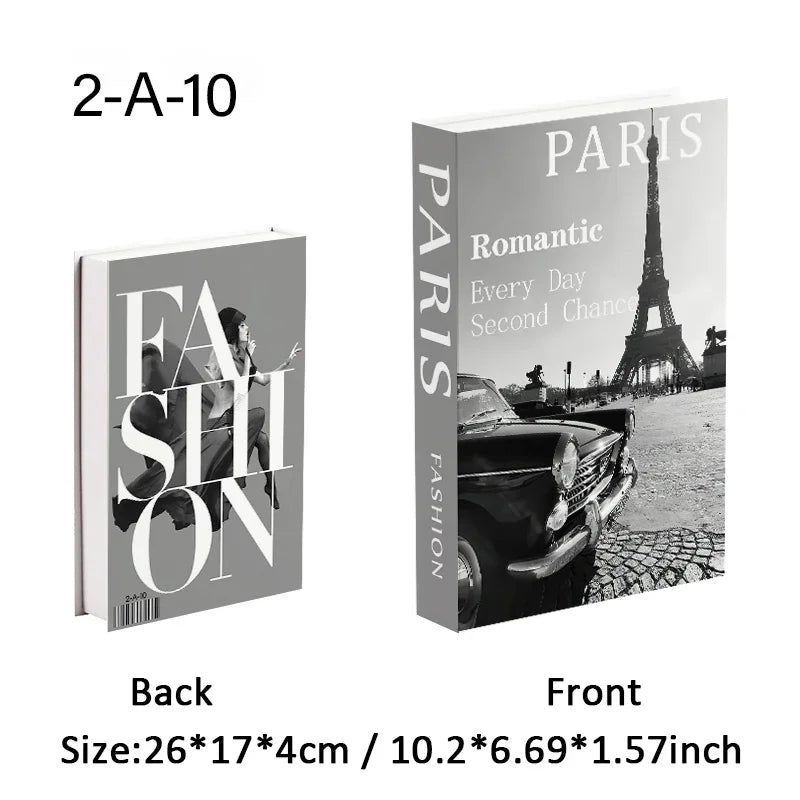 Luxury Fake Book Storage Box Decor Paris Interior Ornaments
