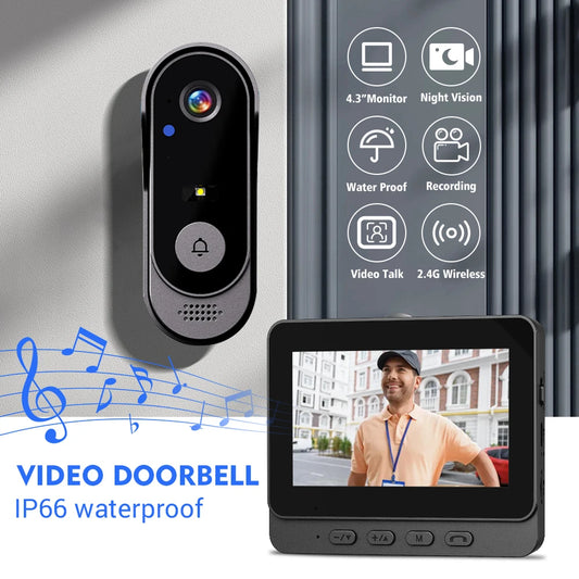 Wireless Video Doorbell Camera with WiFi Night Vision Motion Detection