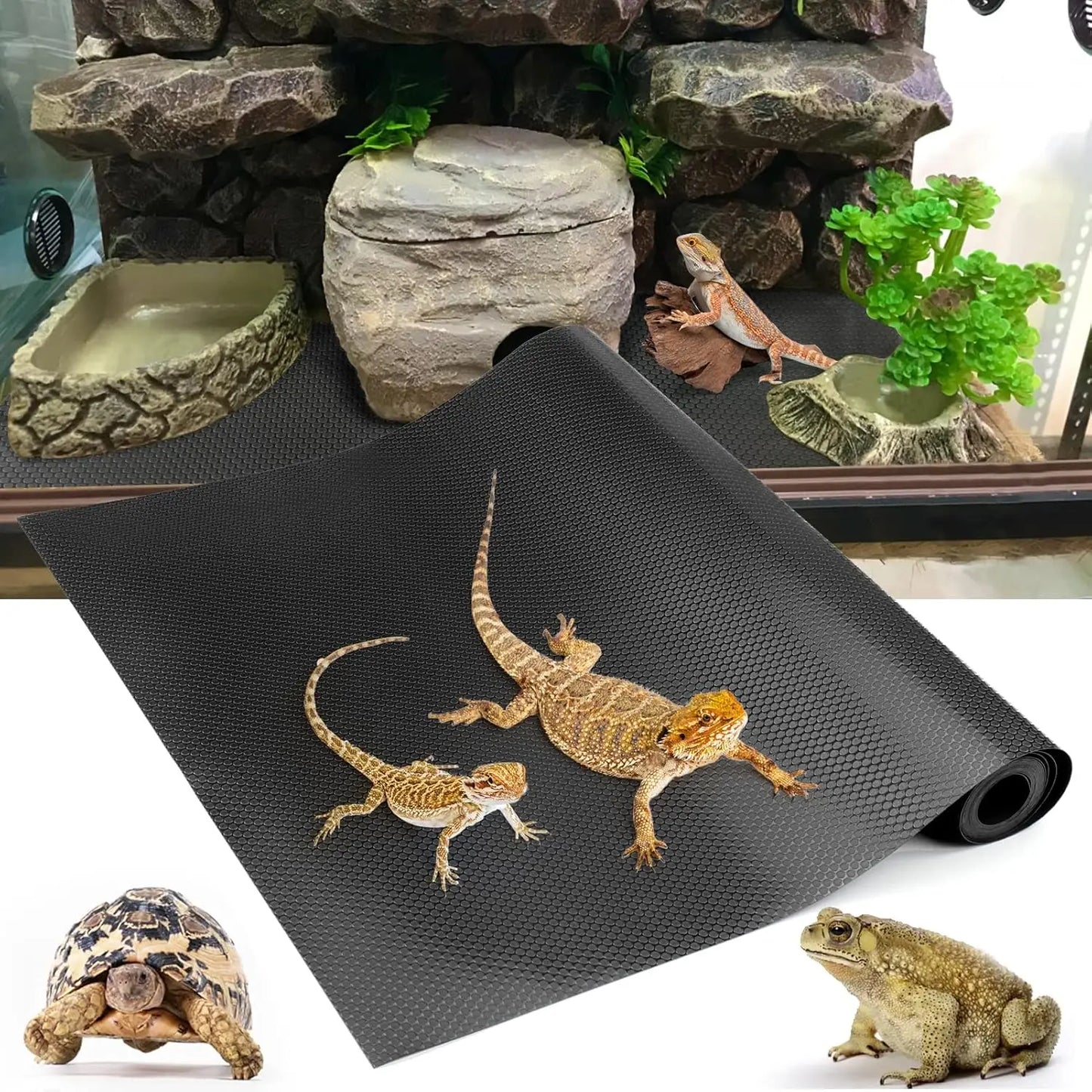 Reptile Terrarium Carpet Substrate Non Adhesive Bedding For Bearded Dragons