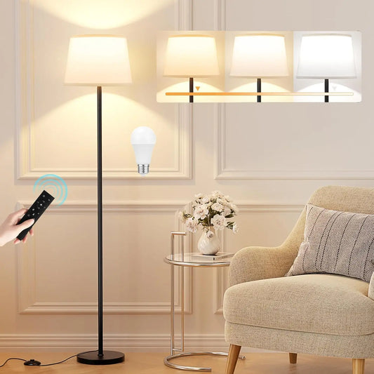 Adjustable Brightness LED Floor Lamp With Remote Control Easy Assembly