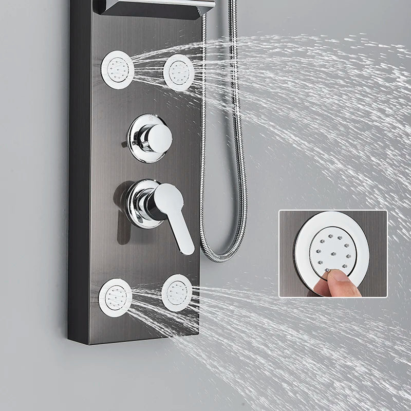 Suguword Shower Panel Faucet Fahrenheit Degree Display Spa Massage Jets