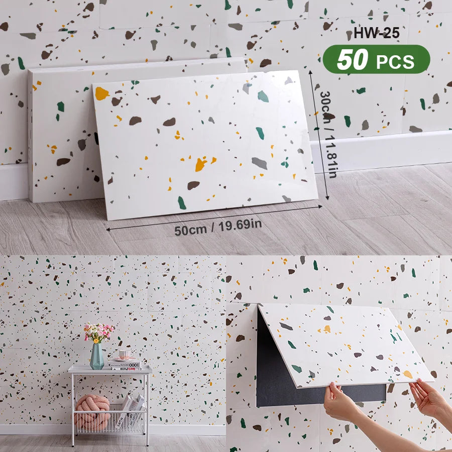 3D Self Adhesive Wall Tiles For Indoor Spaces Decor