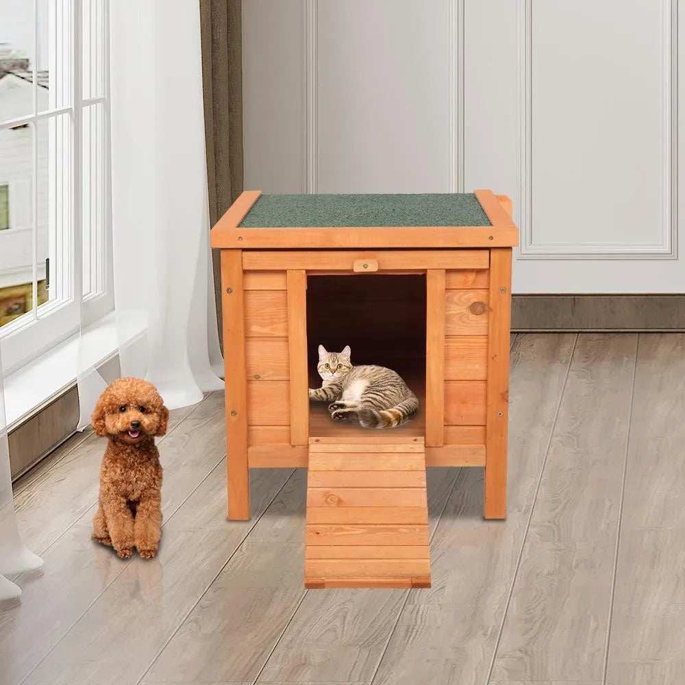 Weatherproof Outdoor Wooden Bunny Hutch for Small Pets