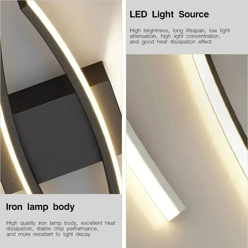 Nordic LED Wall Light Sconce For Bedroom Indoor Aluminum