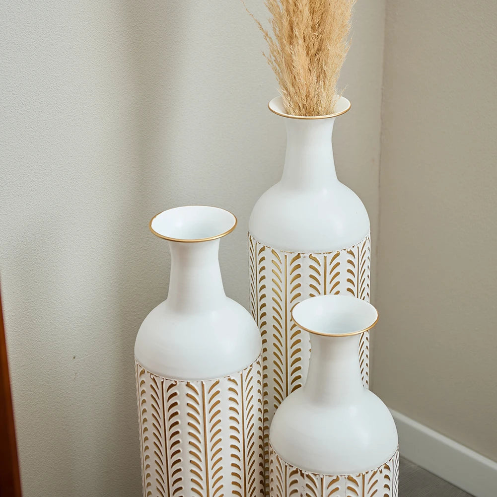 TWISTER.CK Floor Vase Set Modern Metal Drop Shaped Vases