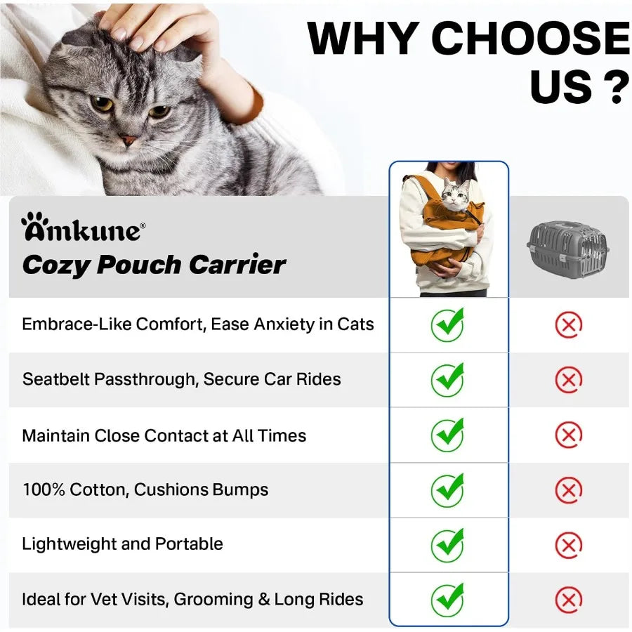 Cozy Travel Cat Carrier Pouch Soft Sided Sling Bag