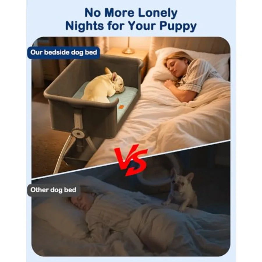 Bedside Dog Bed Elevated Pet Bassinet For Cats Dogs And Small Pets