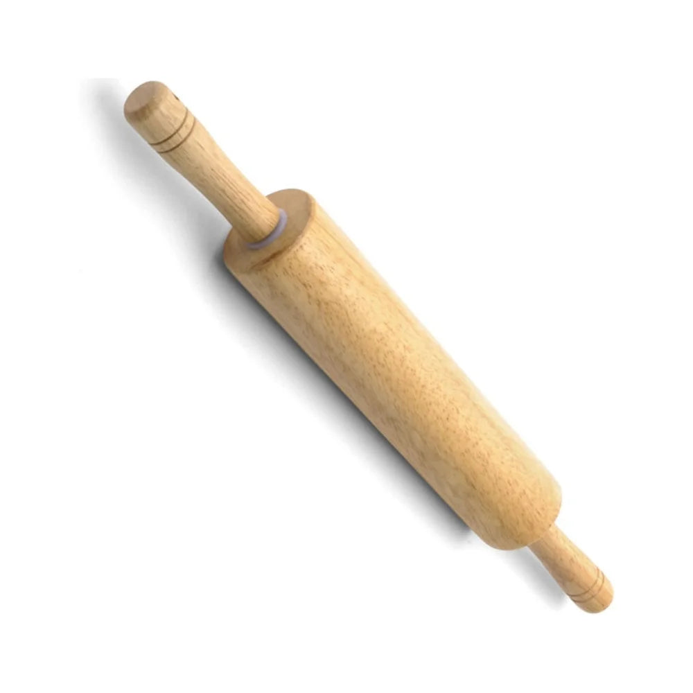 Durable Moisture Resistant Wood Rolling Pin With Easy Grip Handles