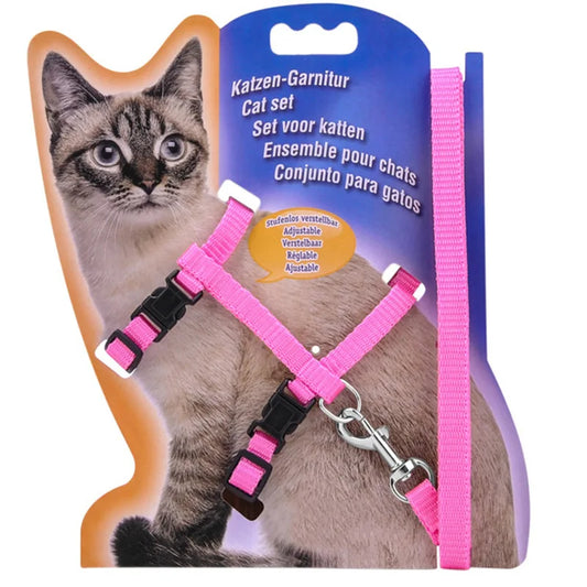 Adjustable Nylon Cat Collar And Leash Set For Cats