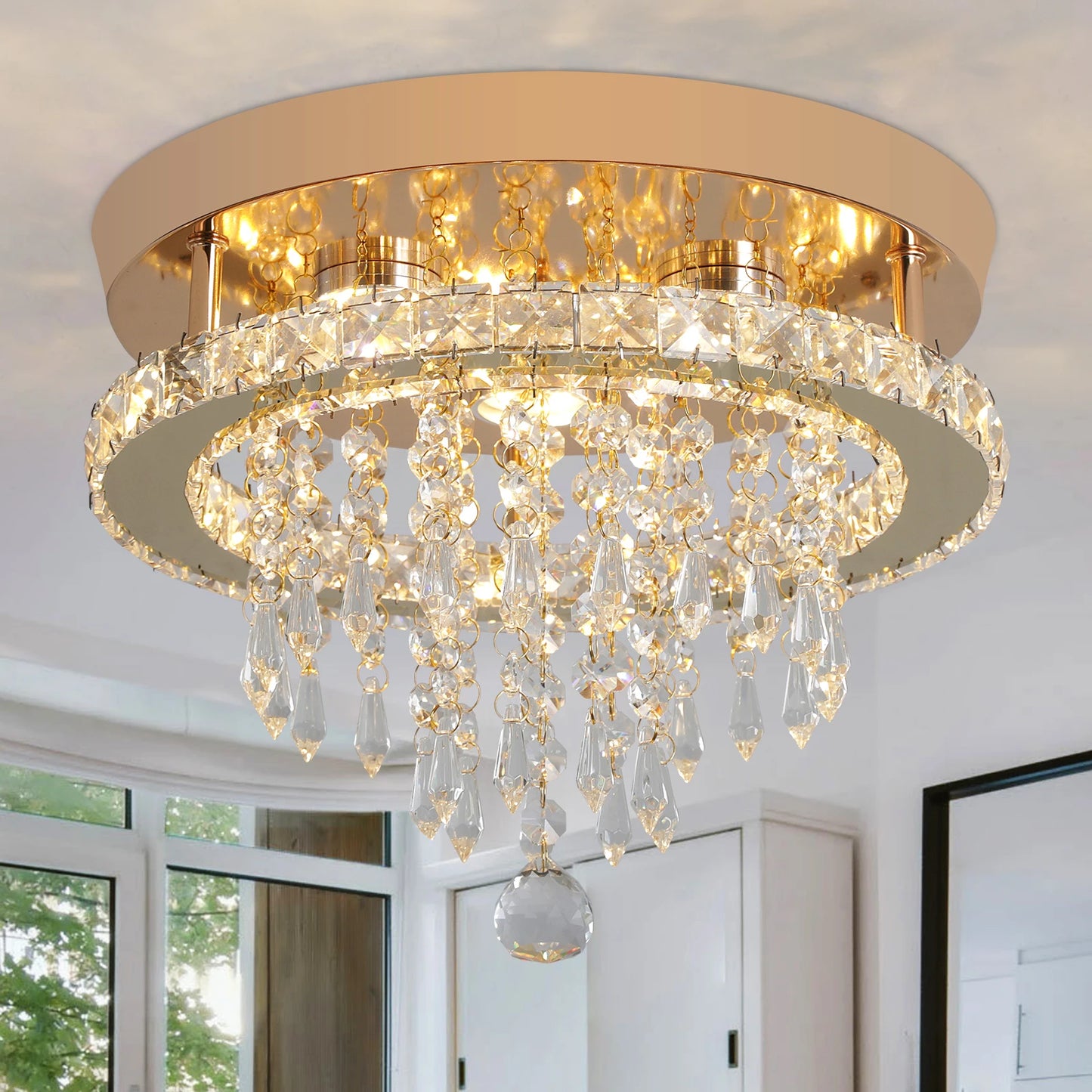 VETRULUS Luxury Crystal Chandelier Ceiling Led Light