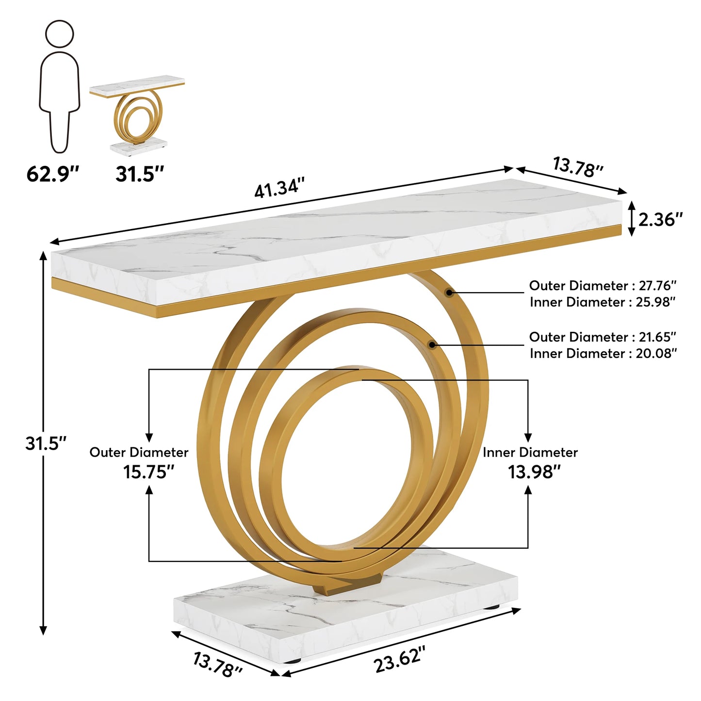 Tribesigns Modern Console Table for Living Room Entryway Decor