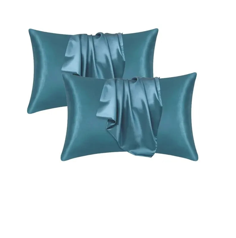 Solid Polyester Cotton Pillowcase Soft Satin Look Pillow Cover