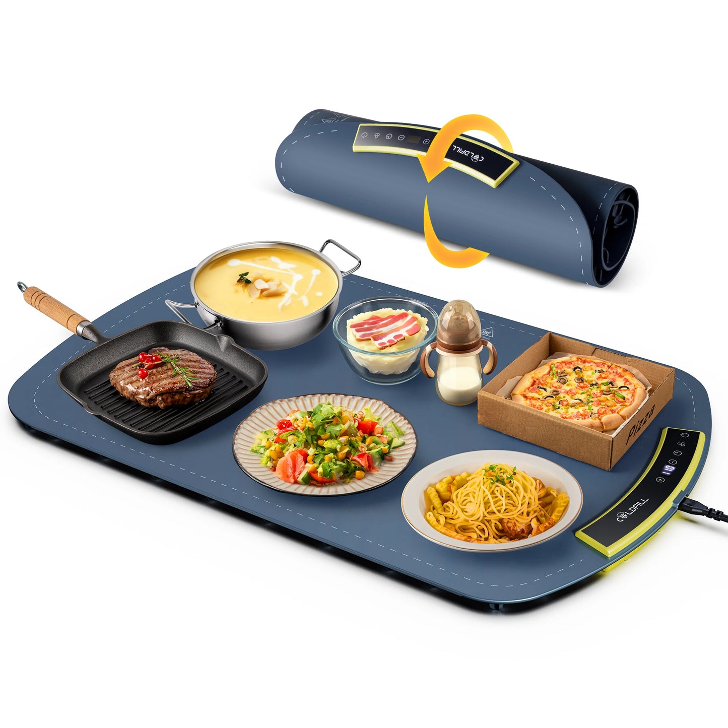 Electric Warming Tray Eight Temperature Settings Foldable Portable