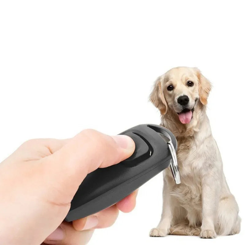 2 In 1 Dog Training Clicker And Whistle With Key Ring