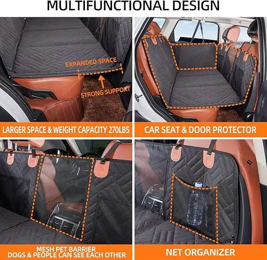 Back Seat Extender Dog Hammock And Car Seat Cover Protector