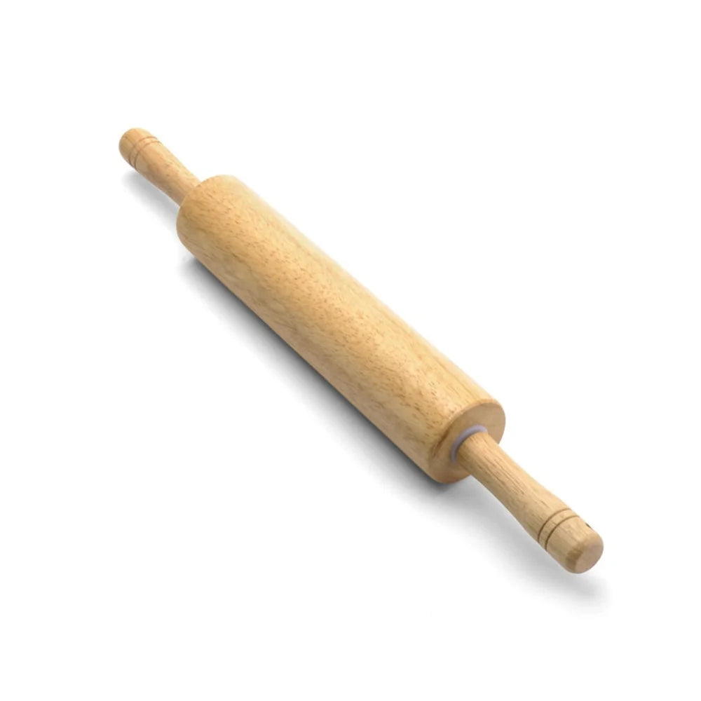 Durable Moisture Resistant Wood Rolling Pin With Easy Grip Handles