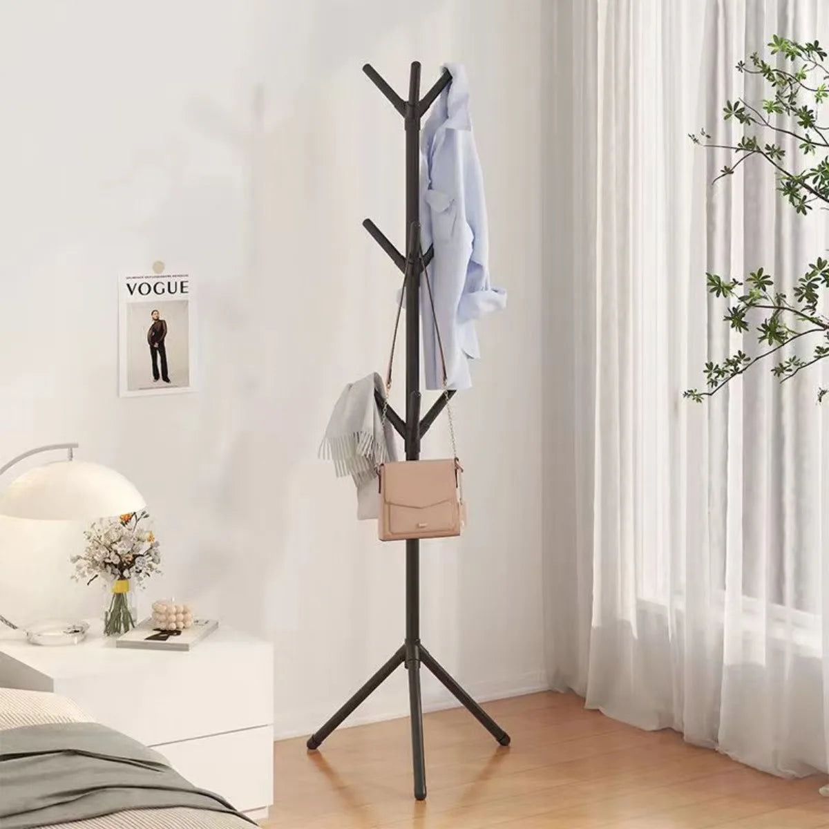 Vertical Tree Branch Floor To Floor Coat Rack For Clothes Hats