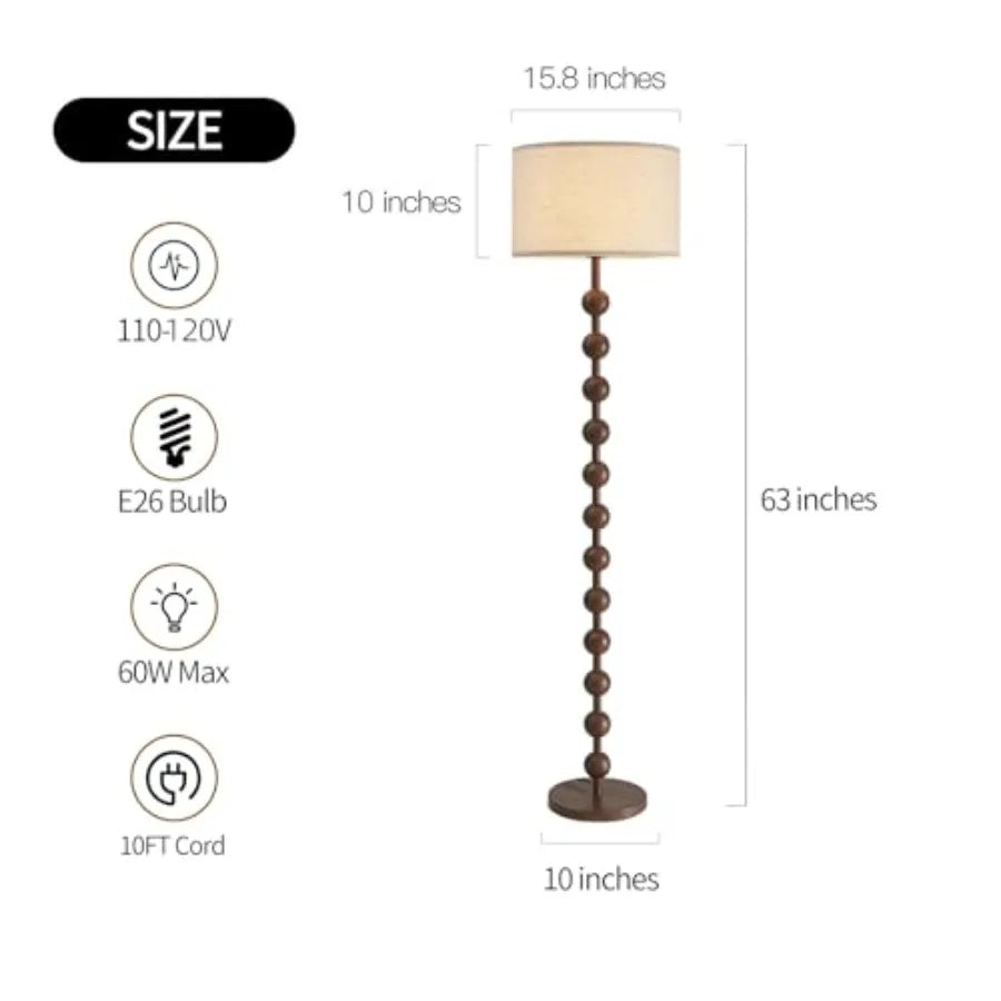 Modern Dimmable Remote Control Floor Lamp for Living Room Bedroom with LED E26 Bulb Red Wood Pattern Iron Tall Standing Lamp Li