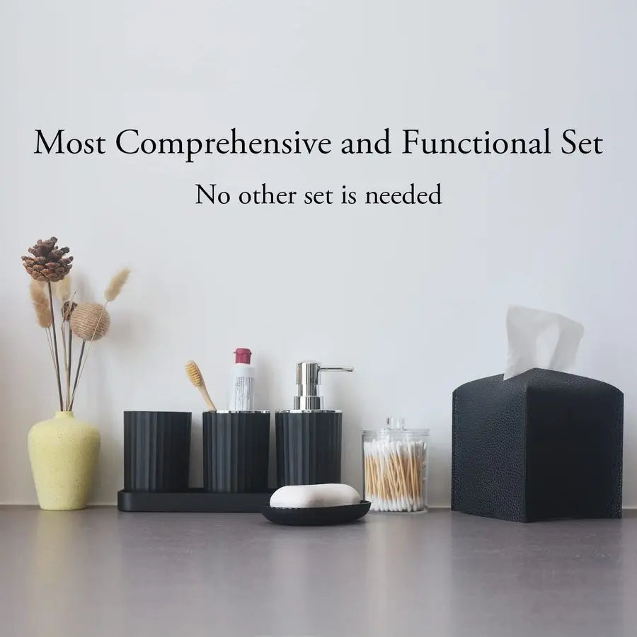 Bathroom Accessory Set 10 Piece Toothbrush Holder Soap Dispenser