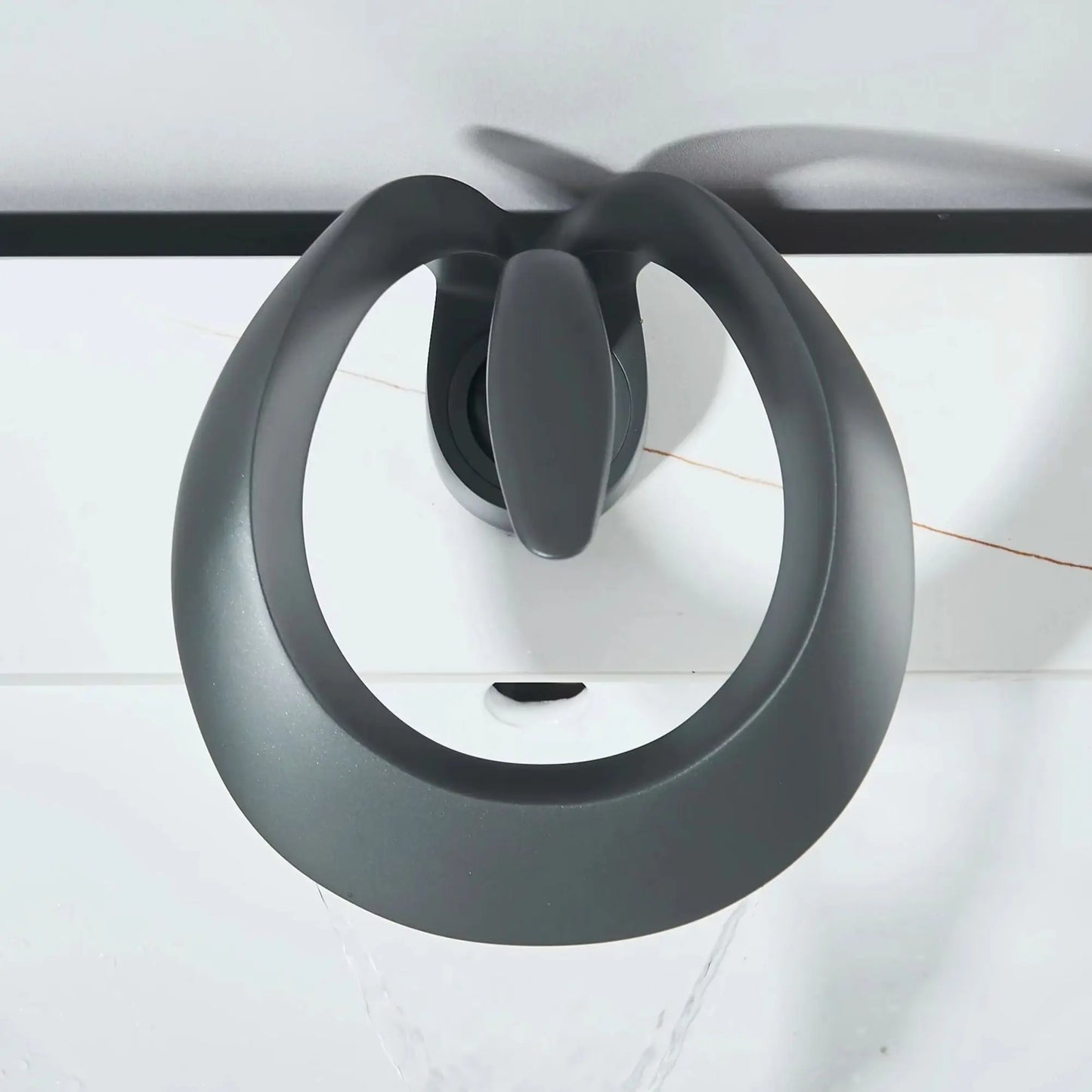 MYQualife Modern Vanity Faucet With Curved Waterfall Spout