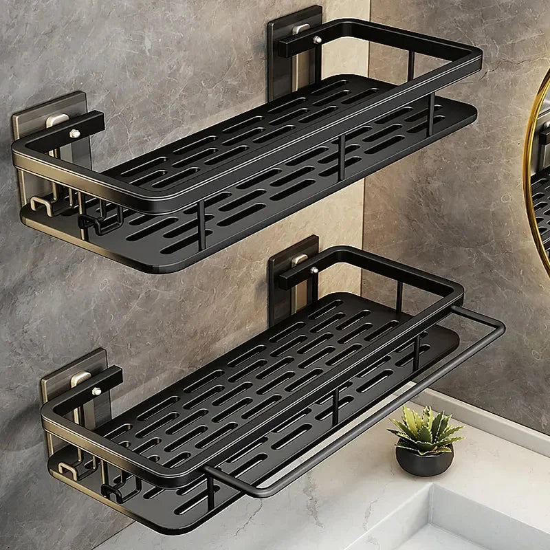 Cobasport Bathroom Shelf Aluminum Alloy Organizer No Drill Shower Rack