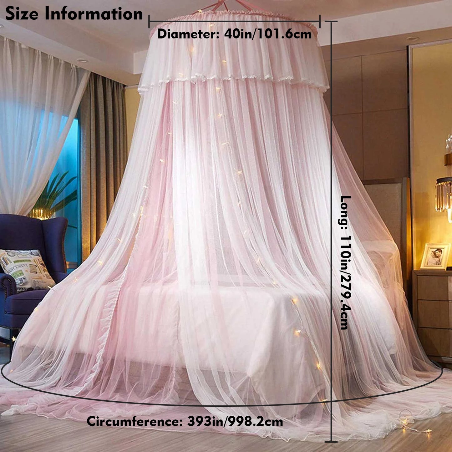 Princess Bed Canopy Dome Mosquito Net for Girls Bed