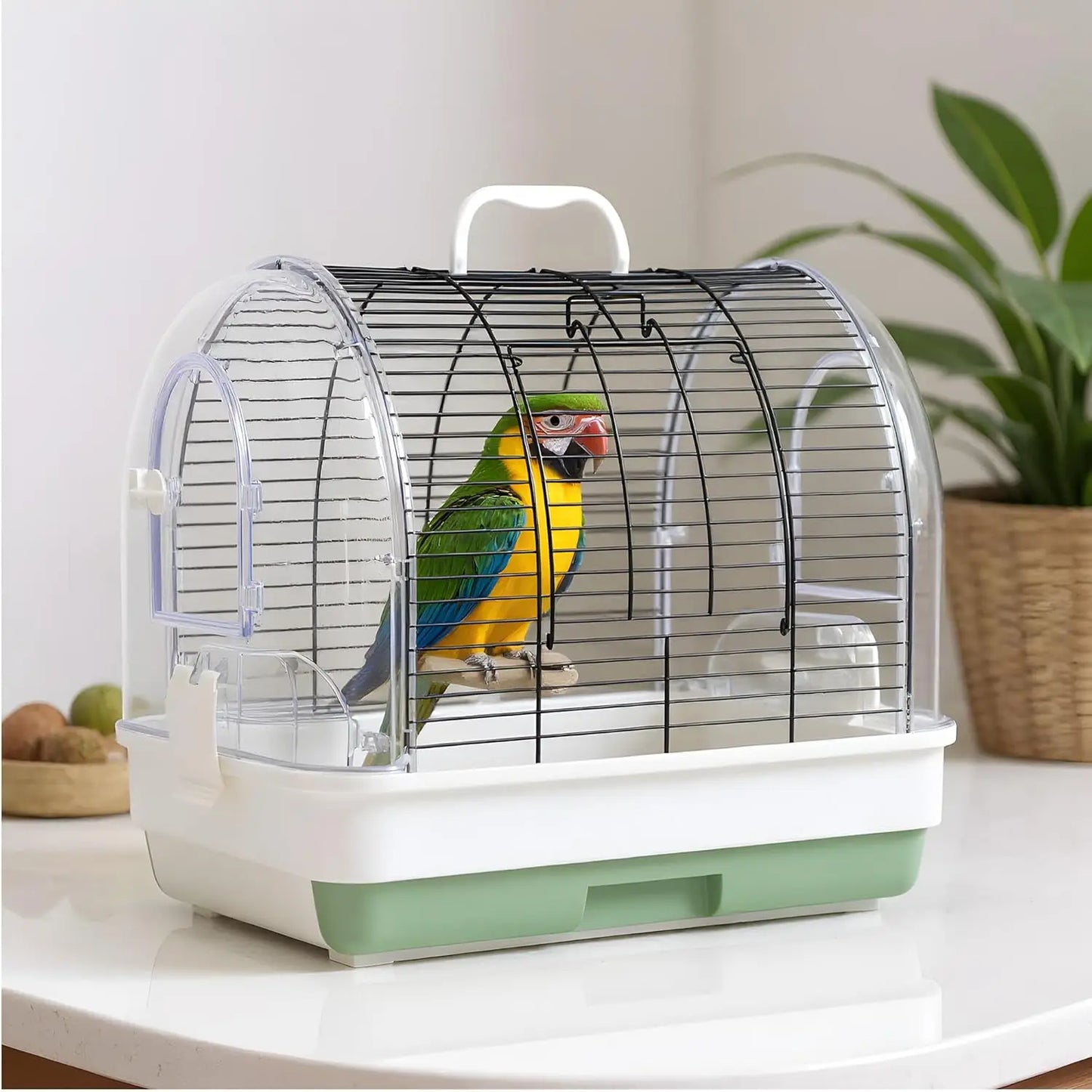 HiMISSCN Portable Bird Cage Carrier Travel Parrot Cage With Perches