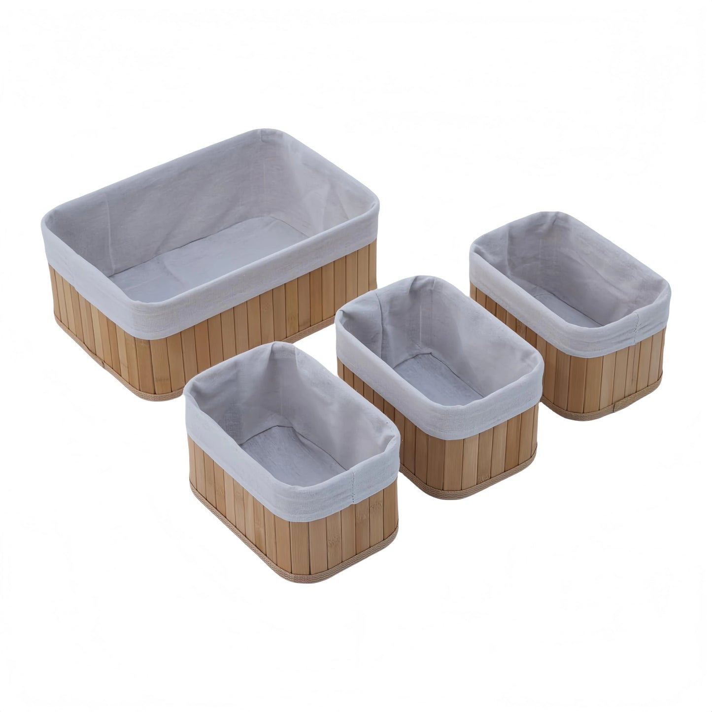 Bamboo Storage Baskets With Removable Washable Liners