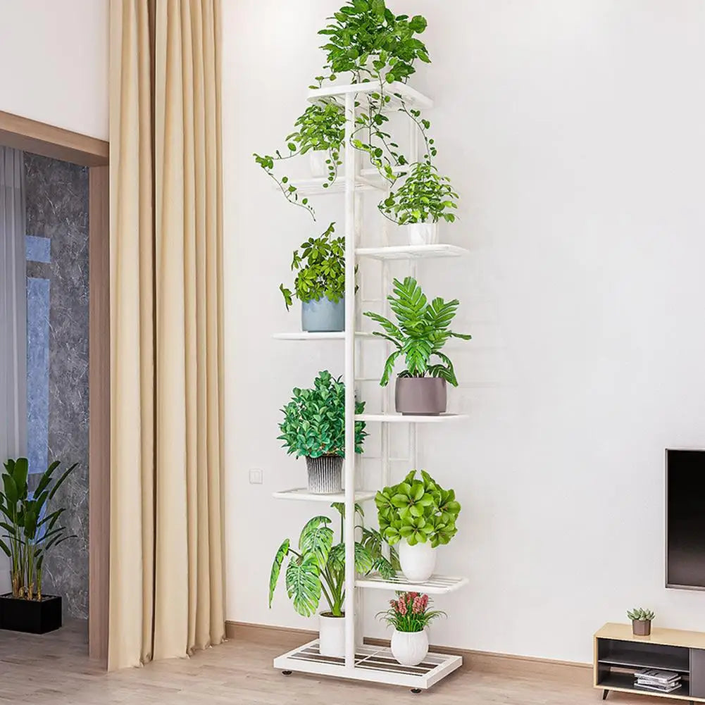 TWISTER.CK 8-Tier Metal Garden Plant Stand For Balcony Patio