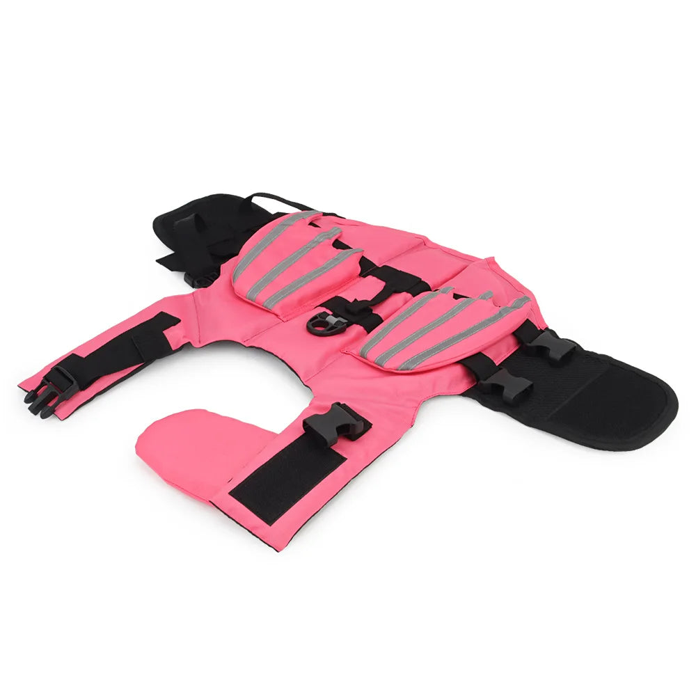 Dog Life Jacket With Reflective Wing Swimwear For Pets