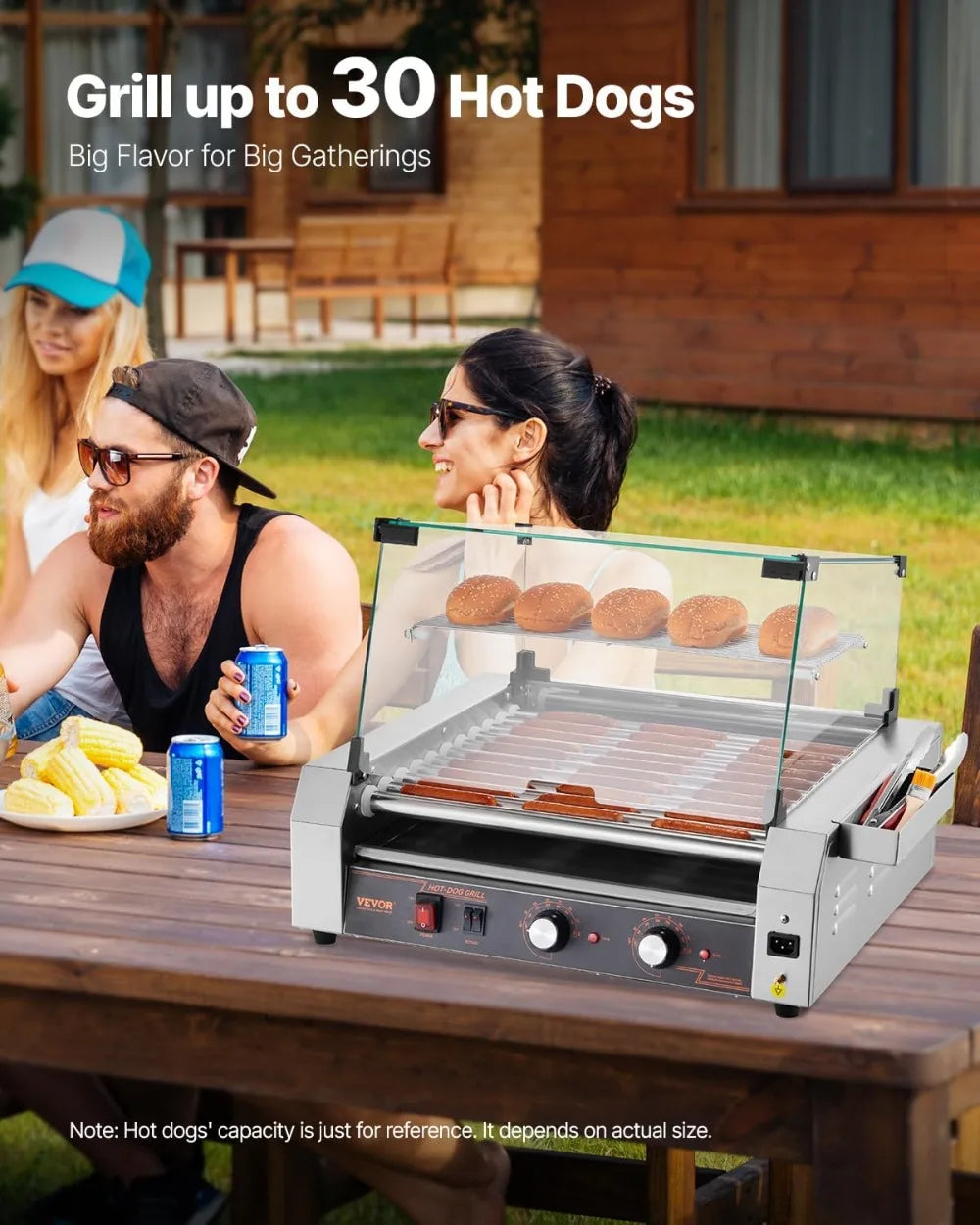 Hot Dog Roller Machine 1600W Commercial Stainless Steel