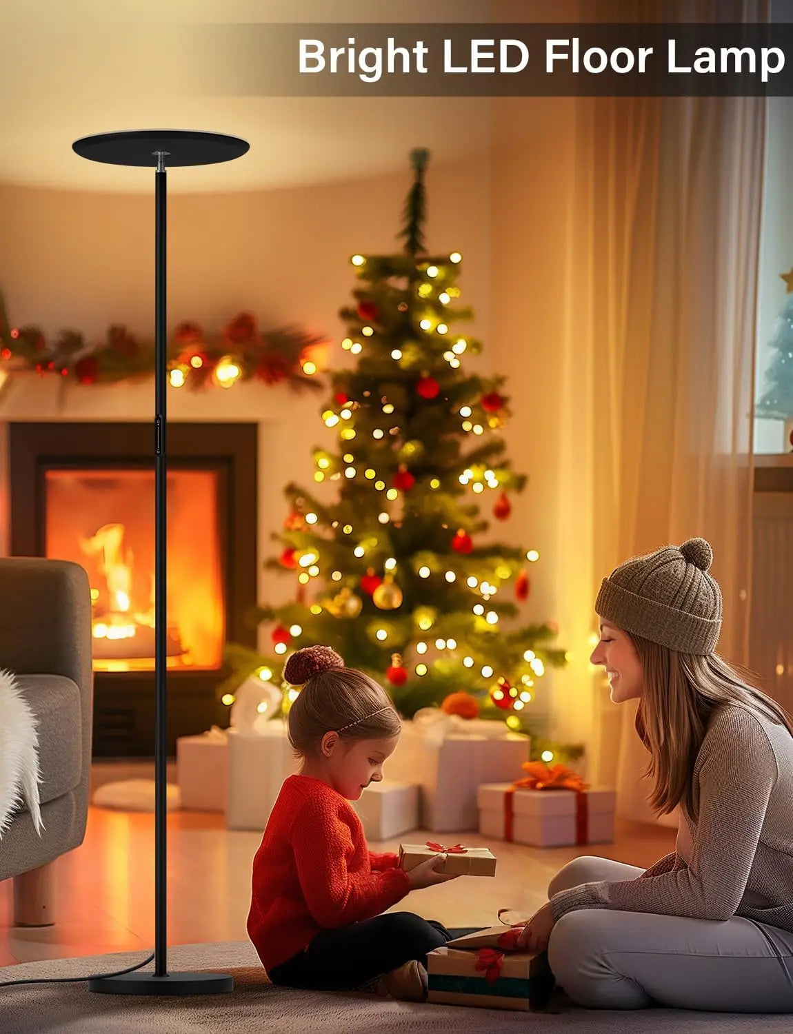 Remote LED Floor Lamp With Dimmable Three Color Temperatures