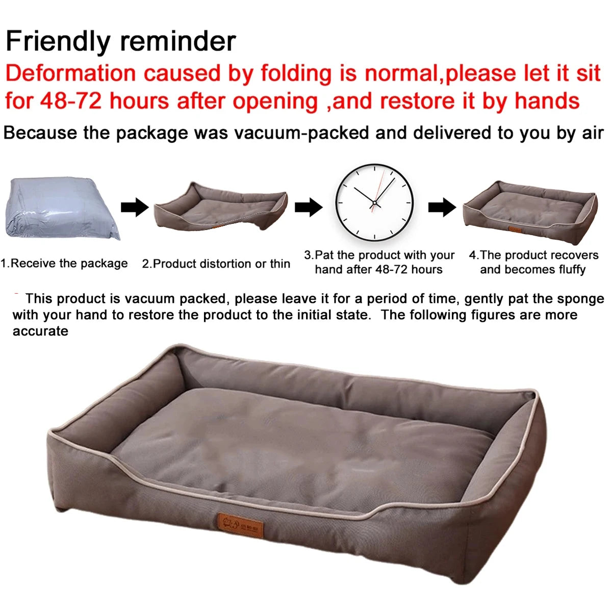 Four Season Square Dog Bed Sofa Cushion Waterproof Durable