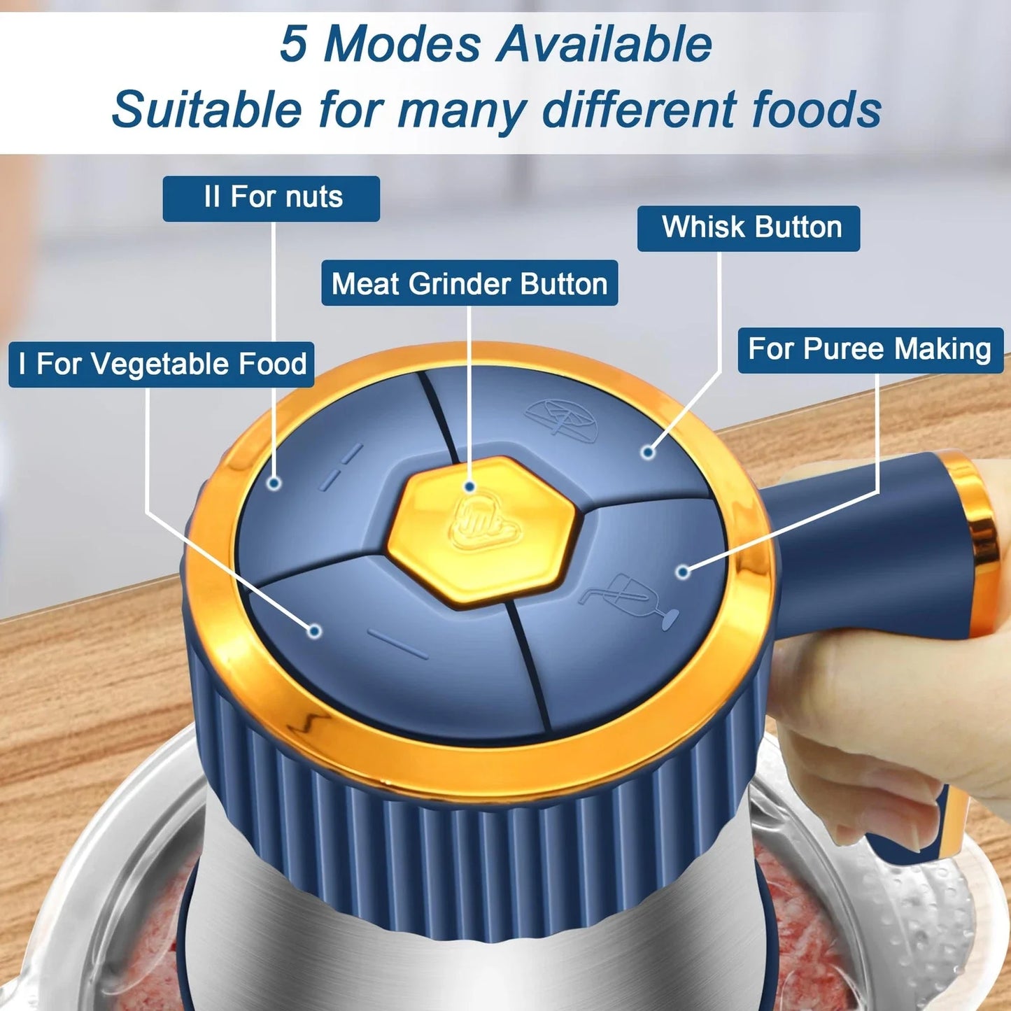 Electric Meat Grinder and Food Processor Multifunction Kitchen Tool